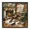 Stupell Industries Dogs Around Christmas Fireplace Floating Frame, design by LSR Design Studio